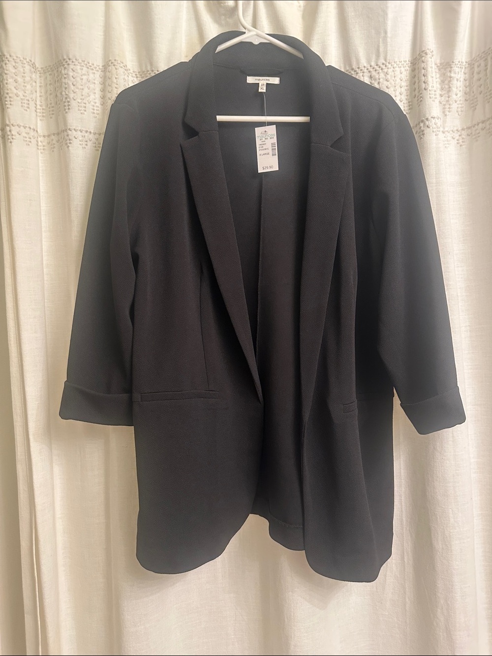Maurices Black Open-Front Relaxed Blazer